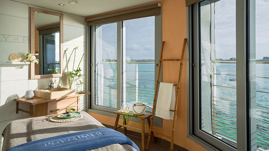 Cabine spa vue mer Thalasso Roscoff